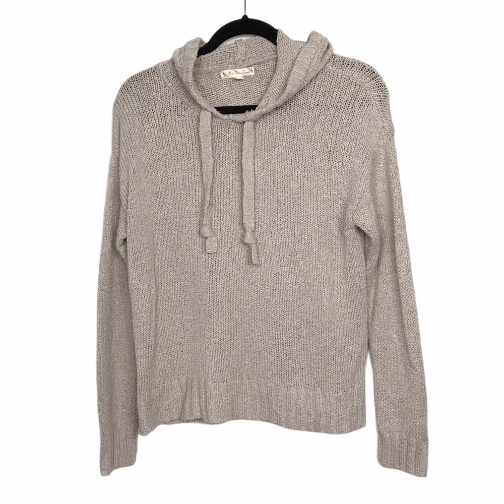 It's Our Time Beige Tan Knit Hoodie Sweater
